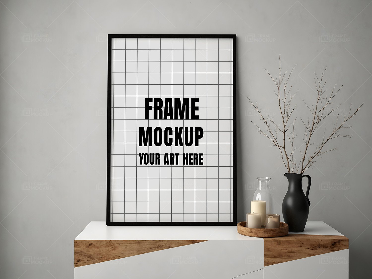 Black Frame Mockup For Modern Minimalist Decor